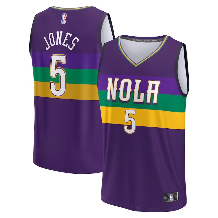 Men New Orleans Pelicans 5 Herbert Jones Fanatics Branded Purple City Edition 2022-23 Fastbreak NBA Jersey